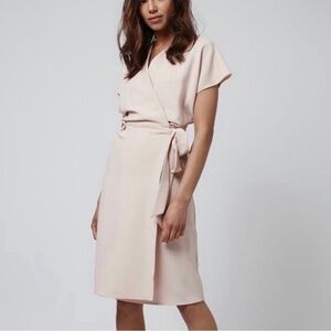Topshop Crepe Wrap Dress Blush Pink NWOT
